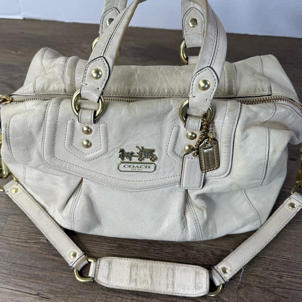 Coach Madison Audrey Cream Leather Handbag, 14316 - Picture 6 of 10